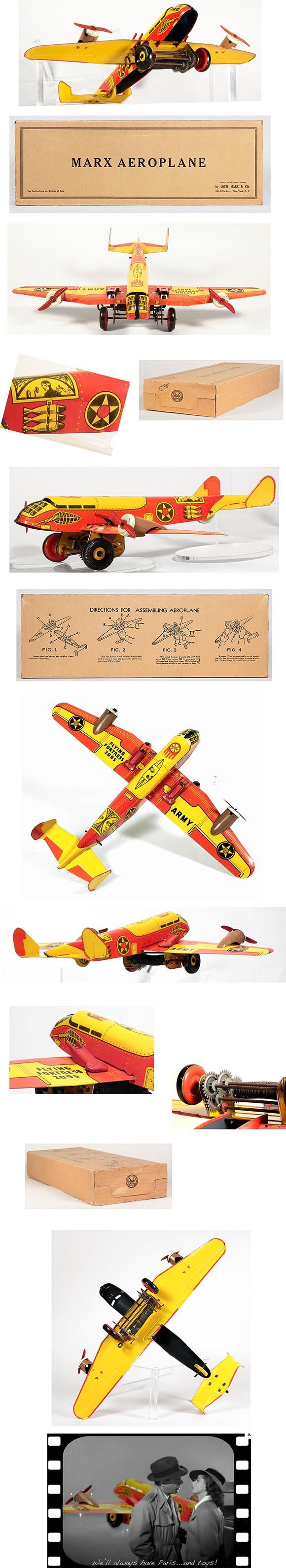 c.1940 Marx Army Flying Fortress Aeroplane in Original Box